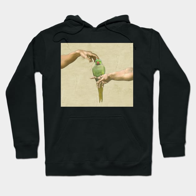 scritching a green indian ringneck #full Hoodie by FandomizedRose